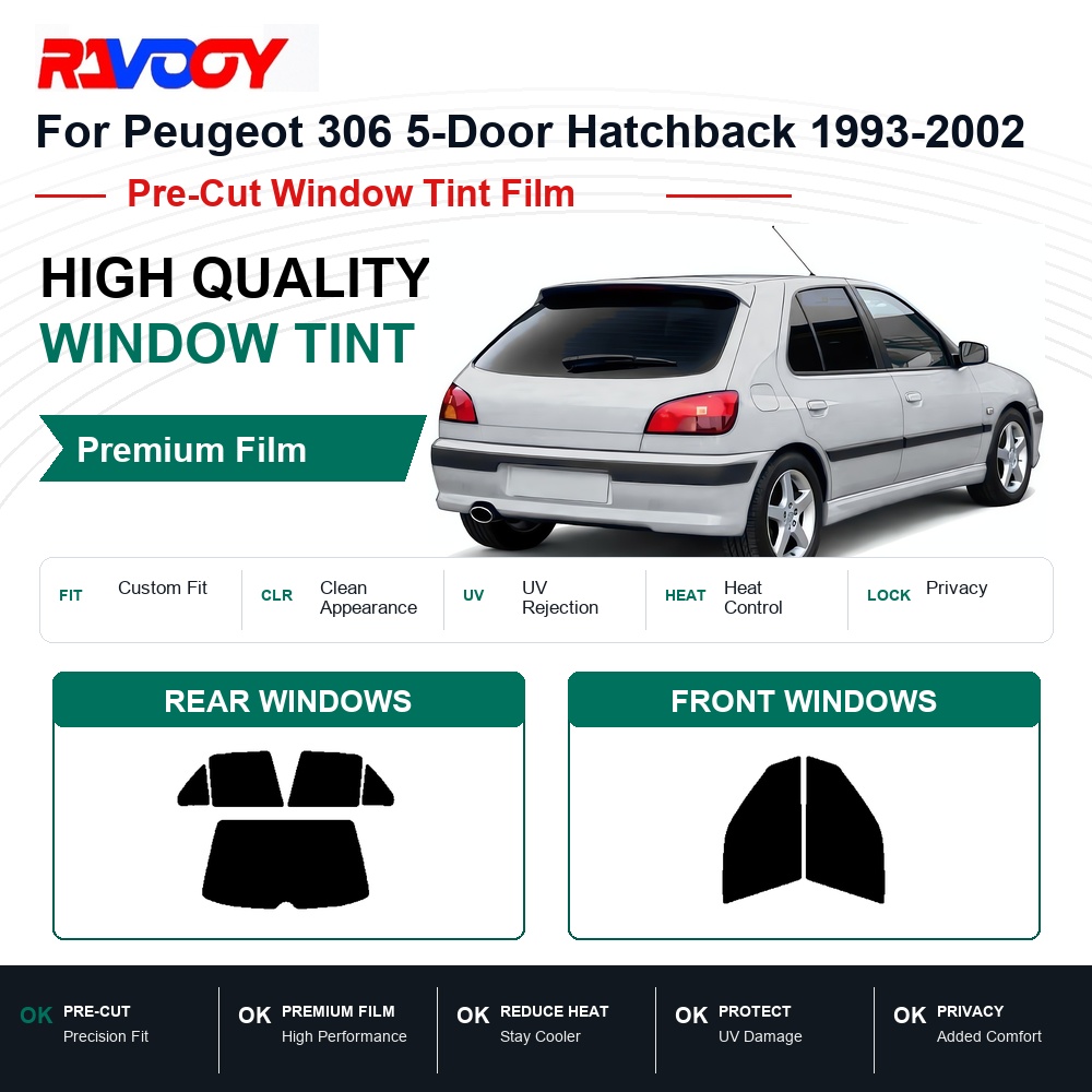 Privacy Screen Protector - Premium Pre-Cut Window Tint For Peugeot