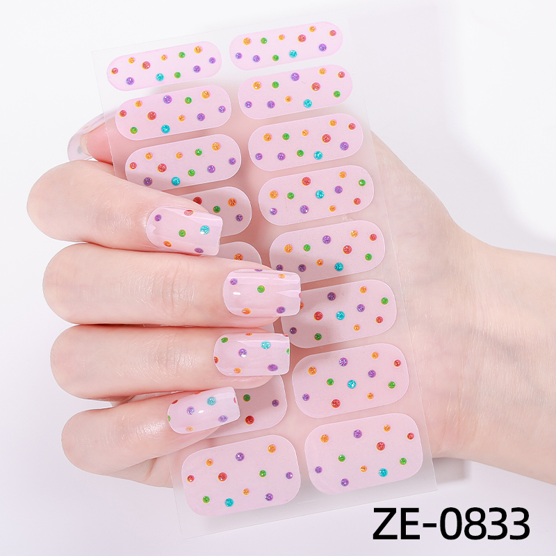 Full Cover Adhesive - 16Tips Full Cover Nail Sticker Colorful