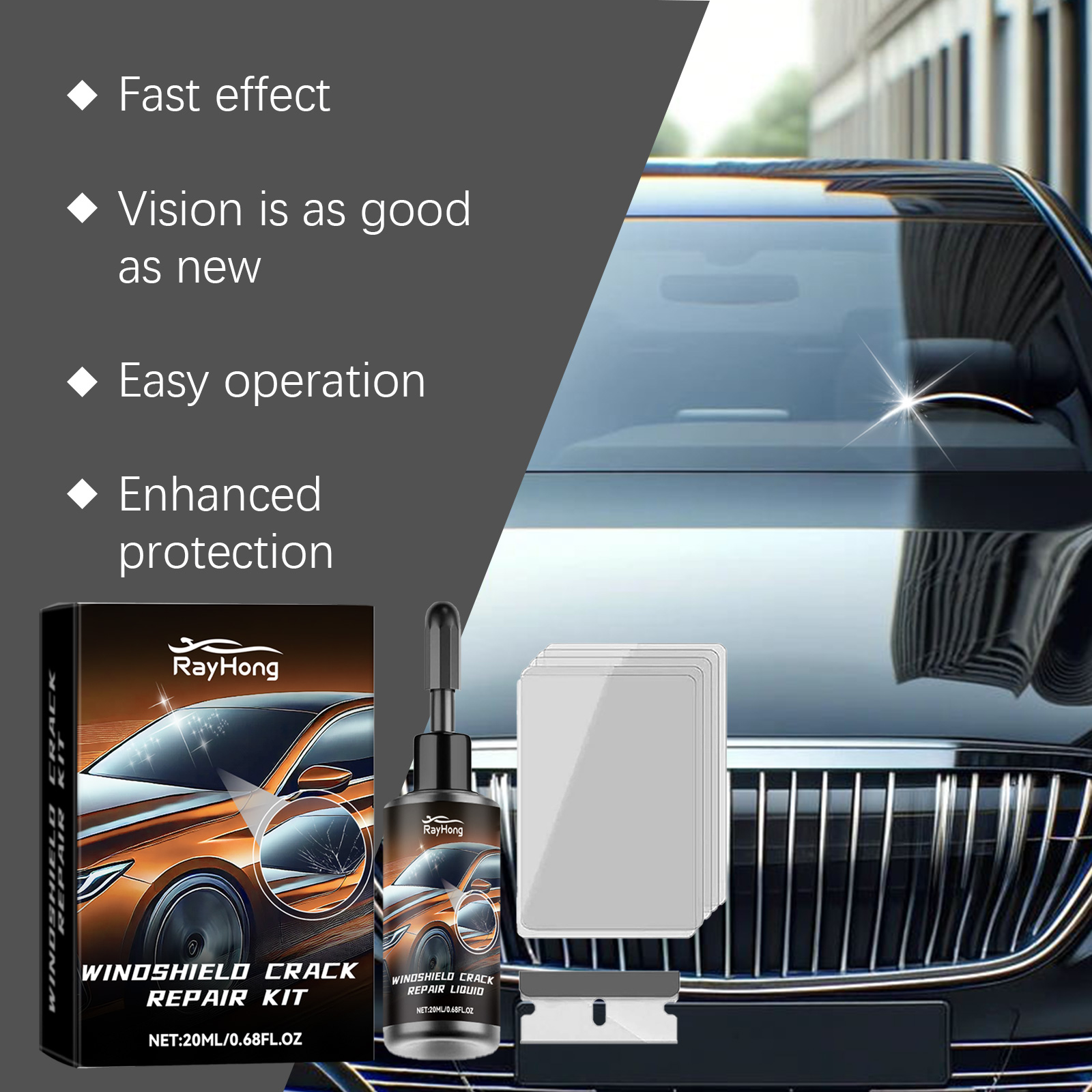 Car Windshield Crack Repair Re - Liquid Uv Glue Kit 评论和价格