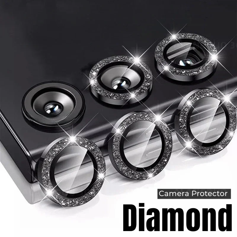 Shiny Diamond Metal Ring Camer - Tempered Glass Screen 9H 评论和价格