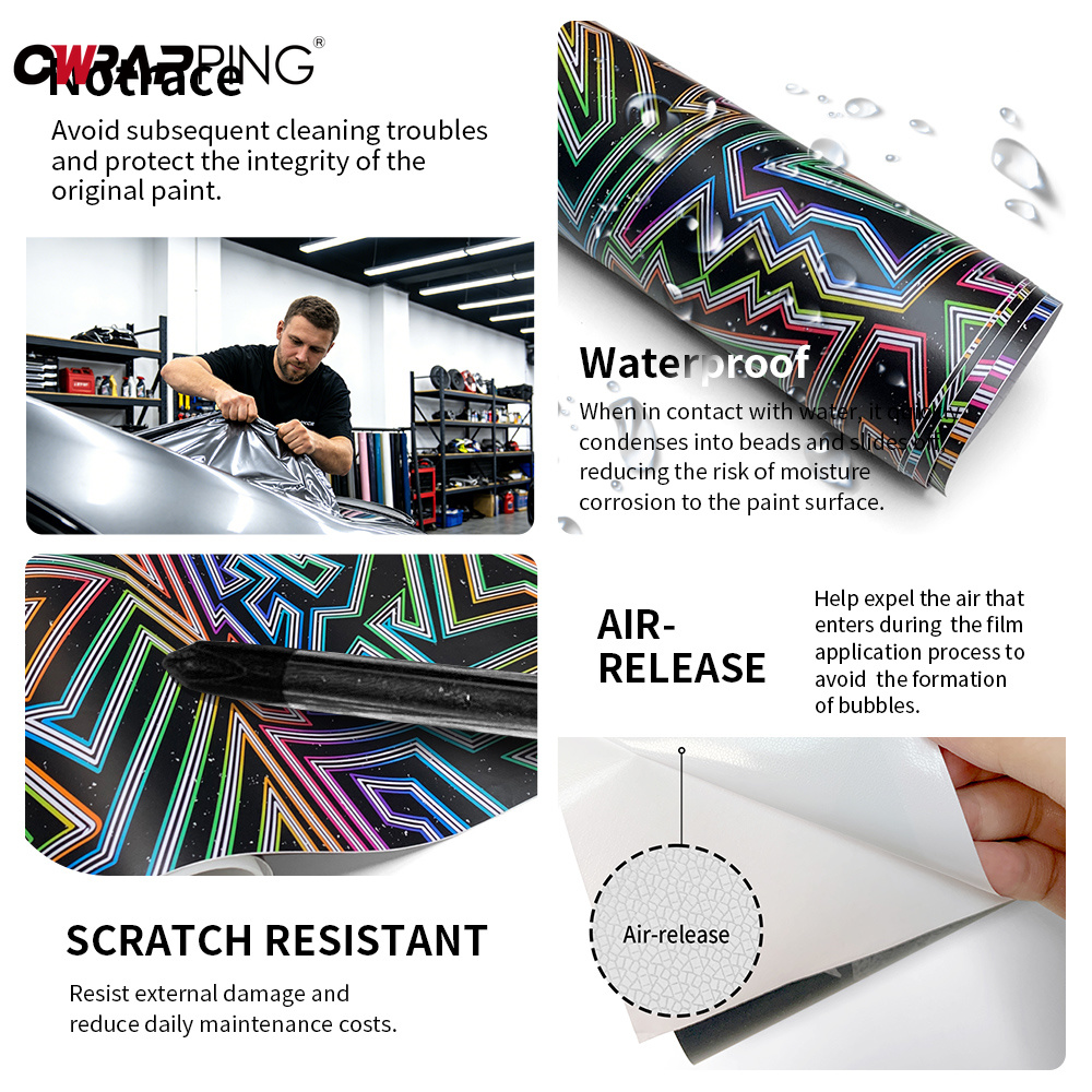 Rainbow Line Car Vinyl Wrap Ai - Full Cover Adhesive 评论和价格
