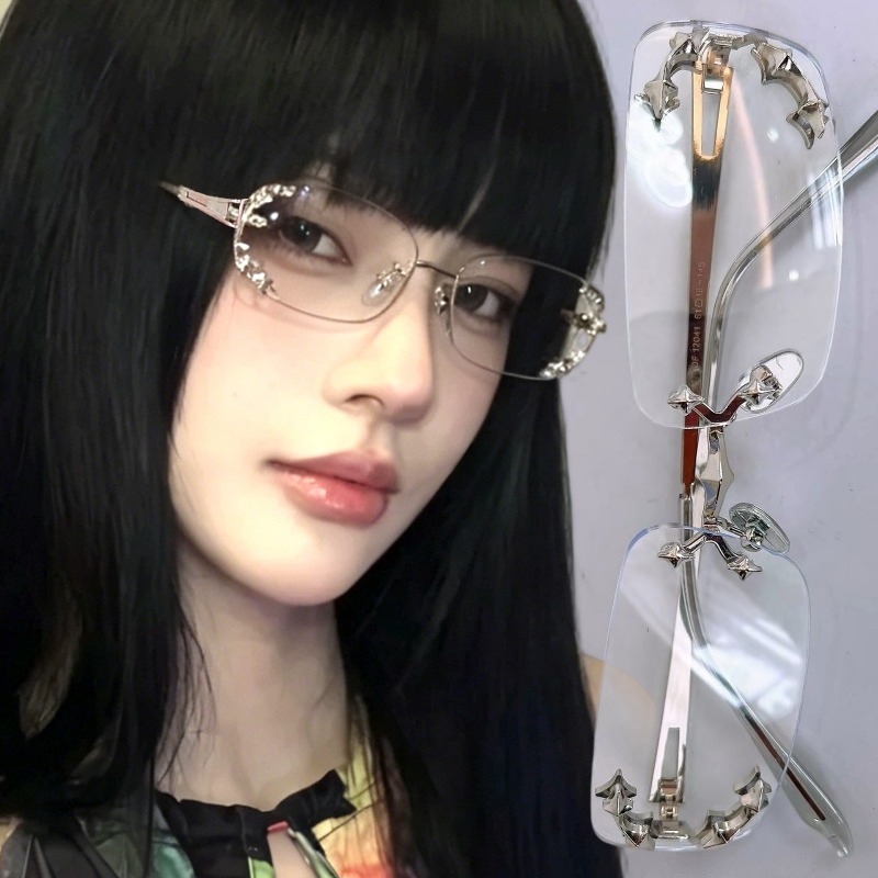 Vintage Rimless Square Star Gl - Anti Blue Light Film 评论和价格